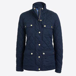J. Crew Quilted Downtown Field Jacket, Color Navy/Dark Blue , Size Small
